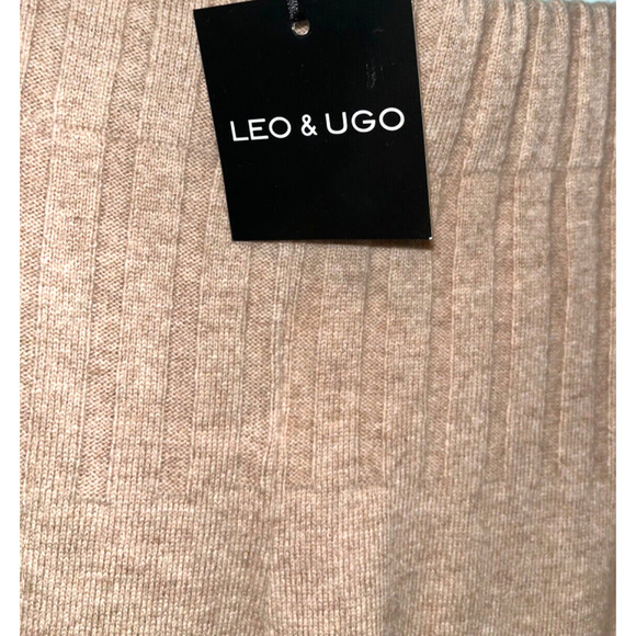 Leo & Ugo Womens Pants Beige Size 5 High Rise Wide Leg Dress Pant 100% Wool - Picture 4 of 7